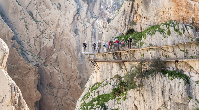 People walking on the Camino del Rey
