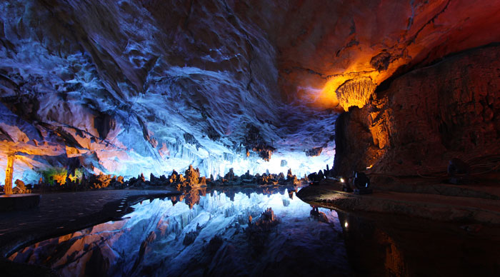 Reed flute cave crystal palace Guilin Guangxi, China