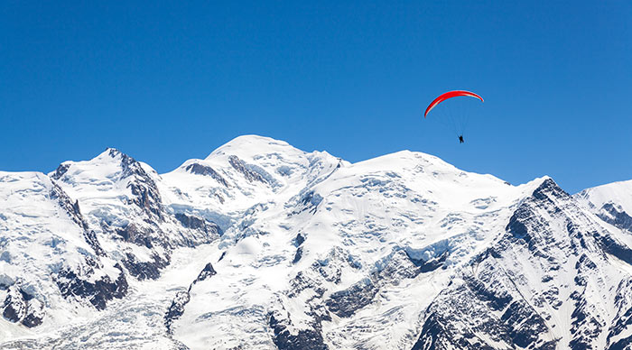 Paragliding over Mont Blanc