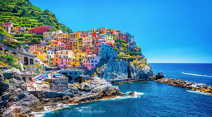 Beautiful colorful cityscape of Cinque Terre in Italy