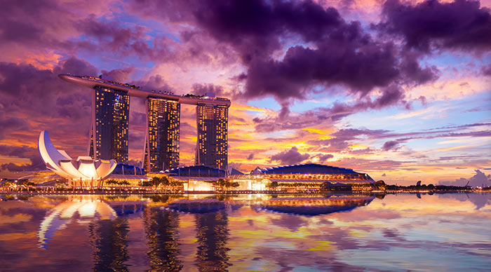 Singapore Skyline And View Of Marina Bay sands
