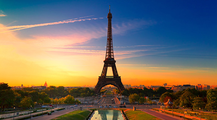 View of Eiffel tower Paris France